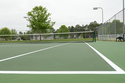View across the tennis court